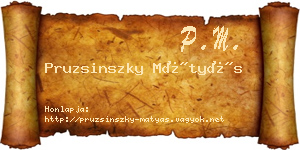 Pruzsinszky Mátyás névjegykártya