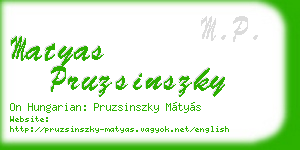 matyas pruzsinszky business card