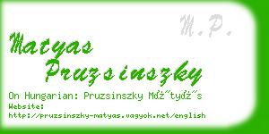 matyas pruzsinszky business card